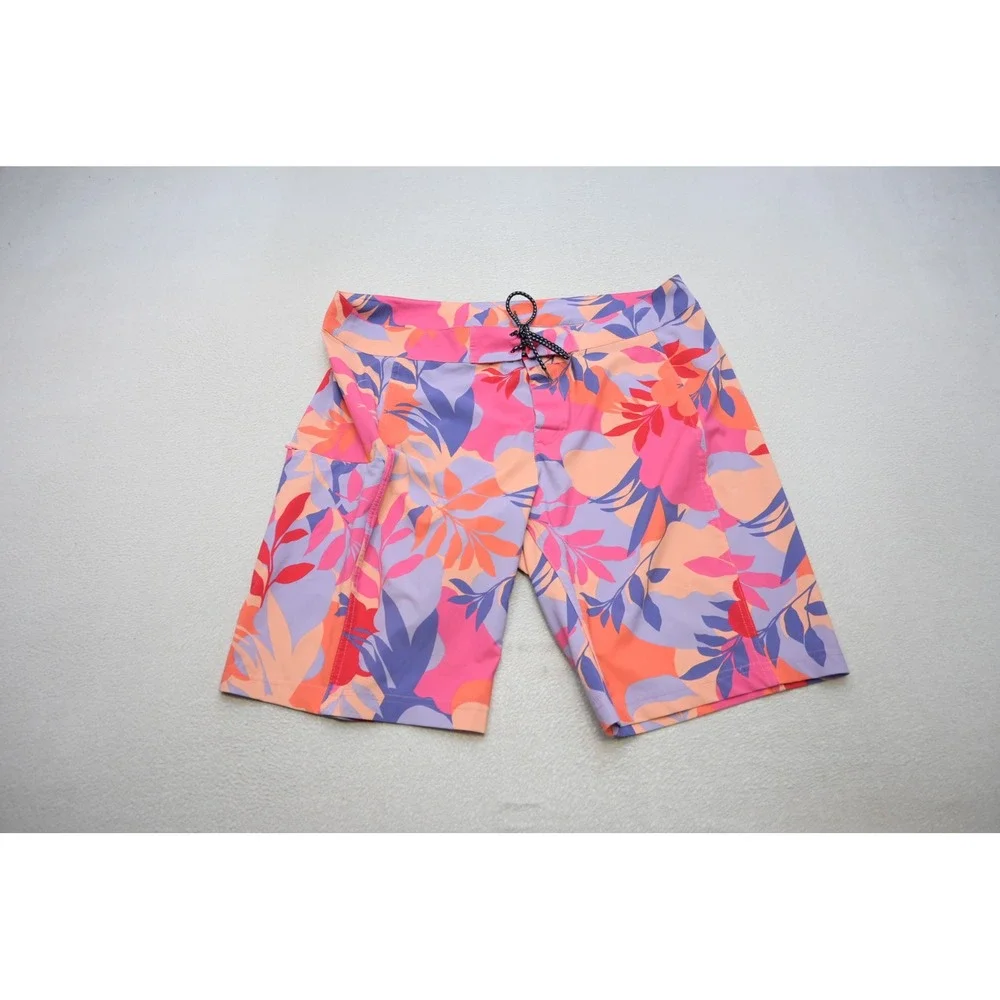 Columbia Board Shorts Mens XL Pink Floral Tropical Lace Up Swim Trunks Excellent